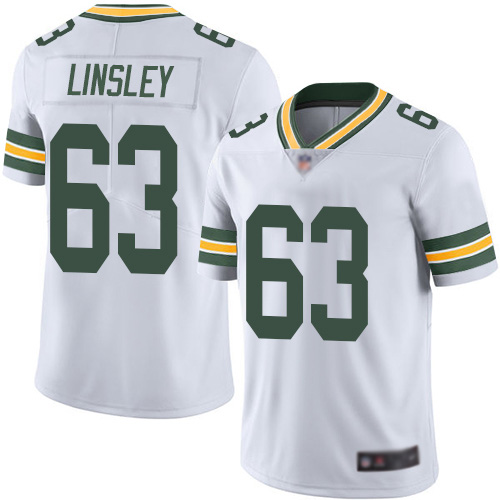 Green Bay Packers Limited White Men #63 Linsley Corey Road Jersey Nike NFL Vapor Untouchable->youth nfl jersey->Youth Jersey